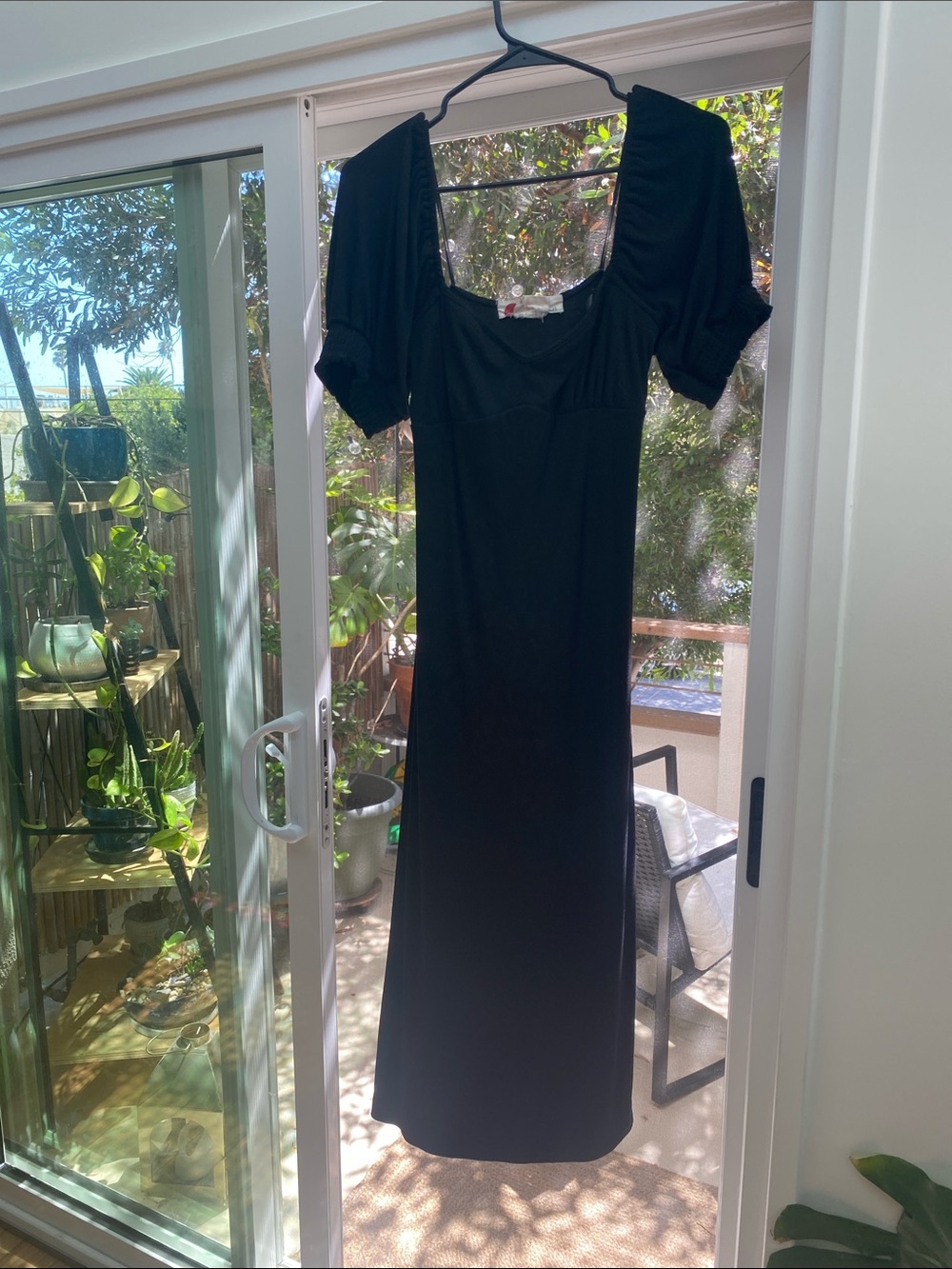 Free People Black Midi Dress with Sweetheart Neckline - Picture 5 of 7